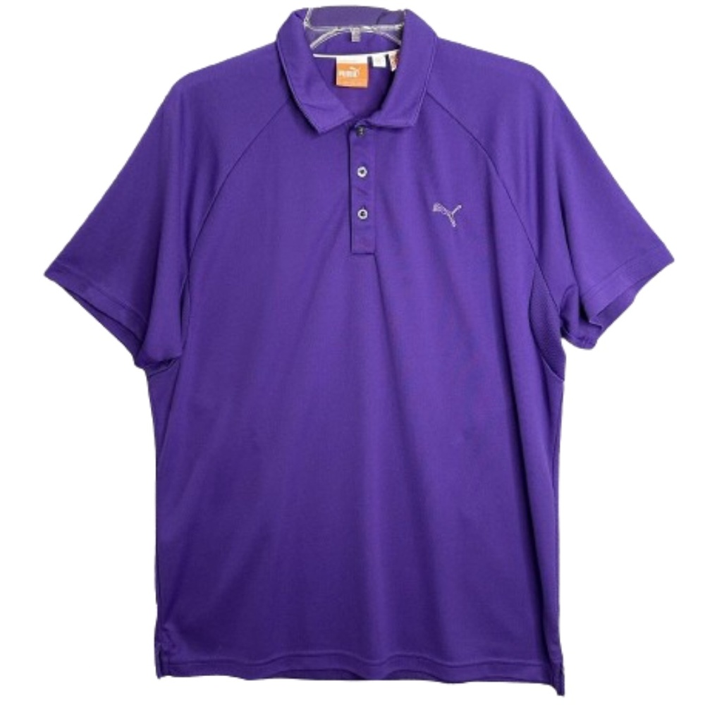 Men’s S Puma Golf Polo Shirt Short Sleeve Collared Light to medium purple.